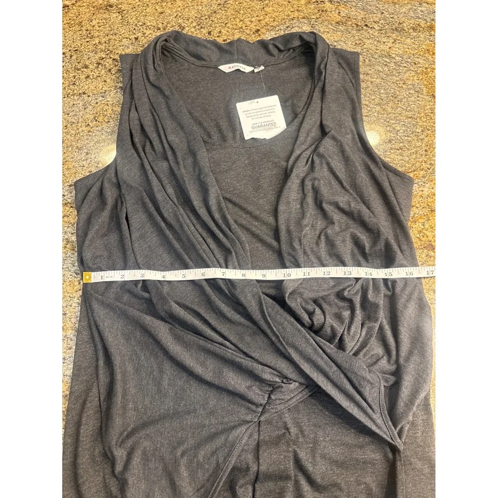 NWT Athleta Gray Sleeveless Surplice Jersey Duet Dress 398851-02 Large $98